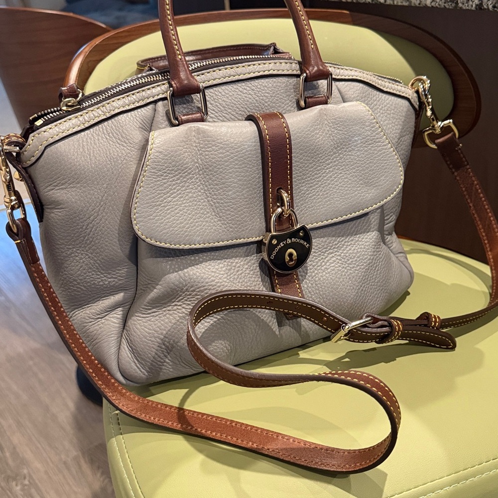 Dooney & Bourke Satchel Grey Leather,brown cross body (read the listing